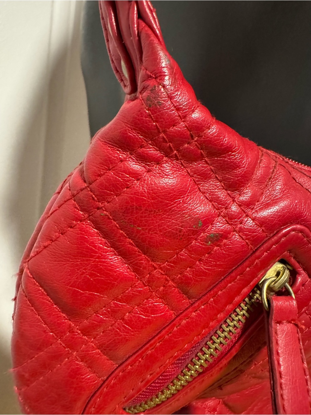 Red Quilted Shoulder Bag - Stylish Women’s Handbag - Picture 5 of 5